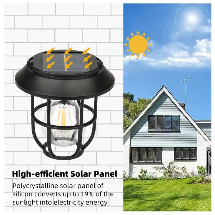 Lampă Solară de Grădină 2-în-1 cu Montaj pe Sol și Perete - imagine 3