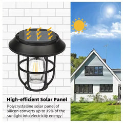 Lampă Solară de Grădină 2-în-1 cu Montaj pe Sol și Perete