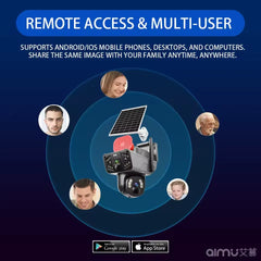 Cameră de Supraveghere 4G 8MP, Dual Lens