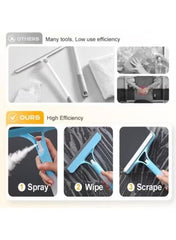Racletă Geamuri 3 în 1 cu Pulverizator