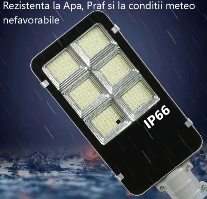 Lampă Solară Stradală cu Panou Solar și Braț de Susținere 300W - imagine 7