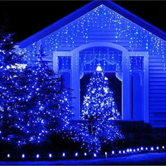 Instalatie Craciun 25 metri turturi, franjuri inegali cu 500 LED-uri