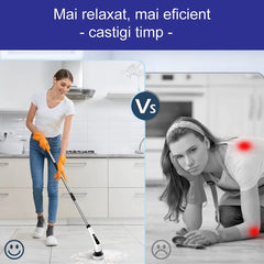 Perie de curățat electrică rotativă 9 în 1, fără fir, braț reglabil