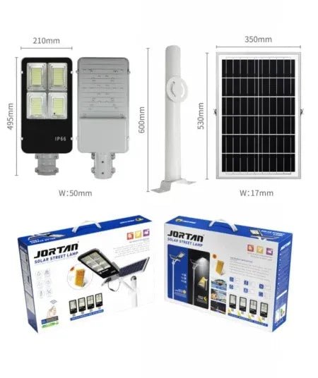 Lampă Solară Stradală cu Panou Solar și Braț de Susținere 300W - imagine 4