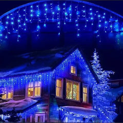 Instalatie Craciun 25 metri turturi, franjuri inegali cu 500 LED-uri