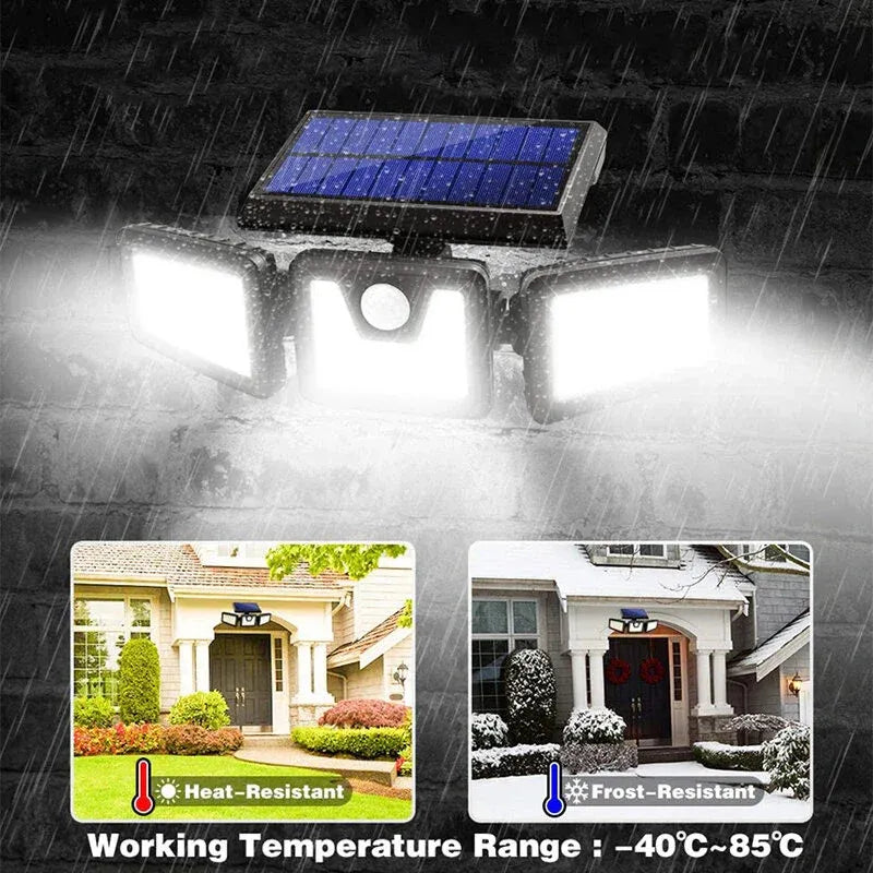 Lampă Triplă Solară de Perete cu Senzor de Mișcare - imagine 3