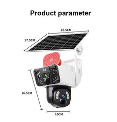 Cameră de Supraveghere 4G 8MP, Dual Lens