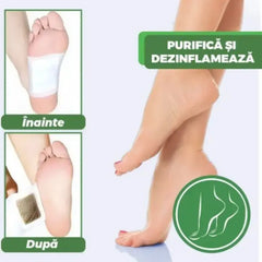 Set 100 Plasturi Detoxifianți Kinoki pentru Tălpi cu Turmalină, Vitamina C și E