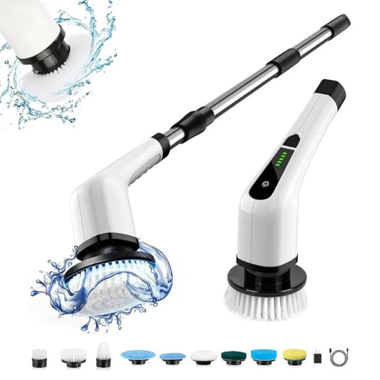 Perie de curățat electrică rotativă 9 în 1, fără fir, braț reglabil