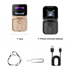 Telefon Mobil Mini cu Ecran Dublu
