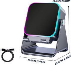 Suport de Birou pentru Telefon cu Senzor Wireless, Boxă și Lumină RGB