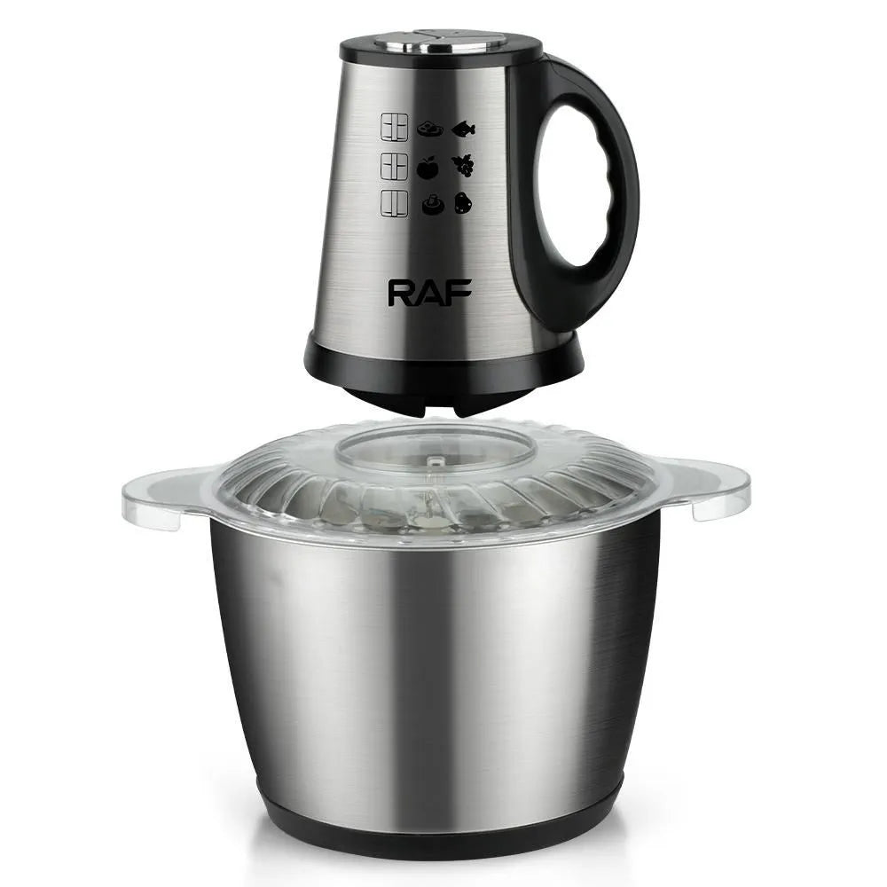 Tocător Electric Multifuncțional RAF cu Bol Inox 3L și 4 Lame Duble din Oțel Inoxidabil - imagine 2