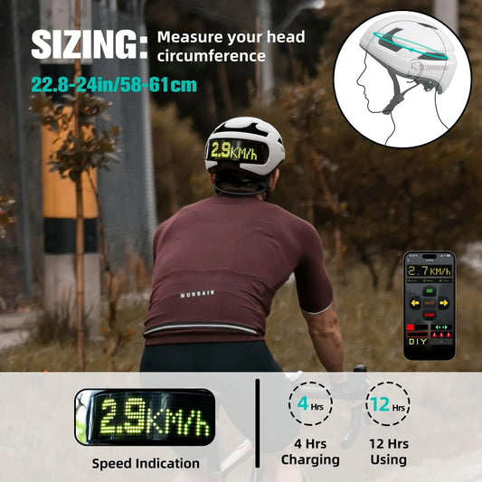 Cască Smart cu Ecran LED pentru Bicicletă și Trotinetă