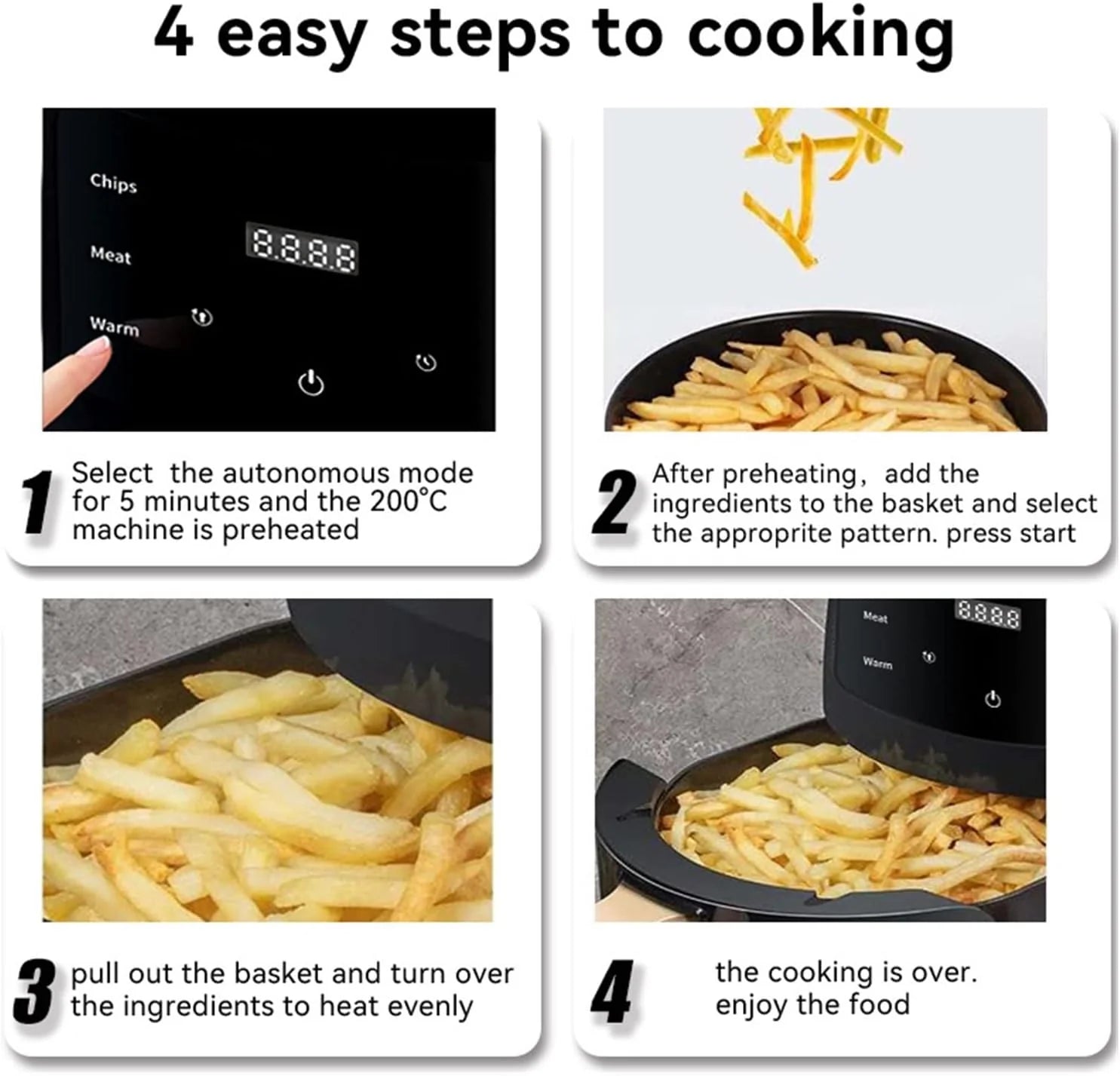 Hot air fryer, S-18 Air Fryer, 2400W, digital display, LCD Touch control