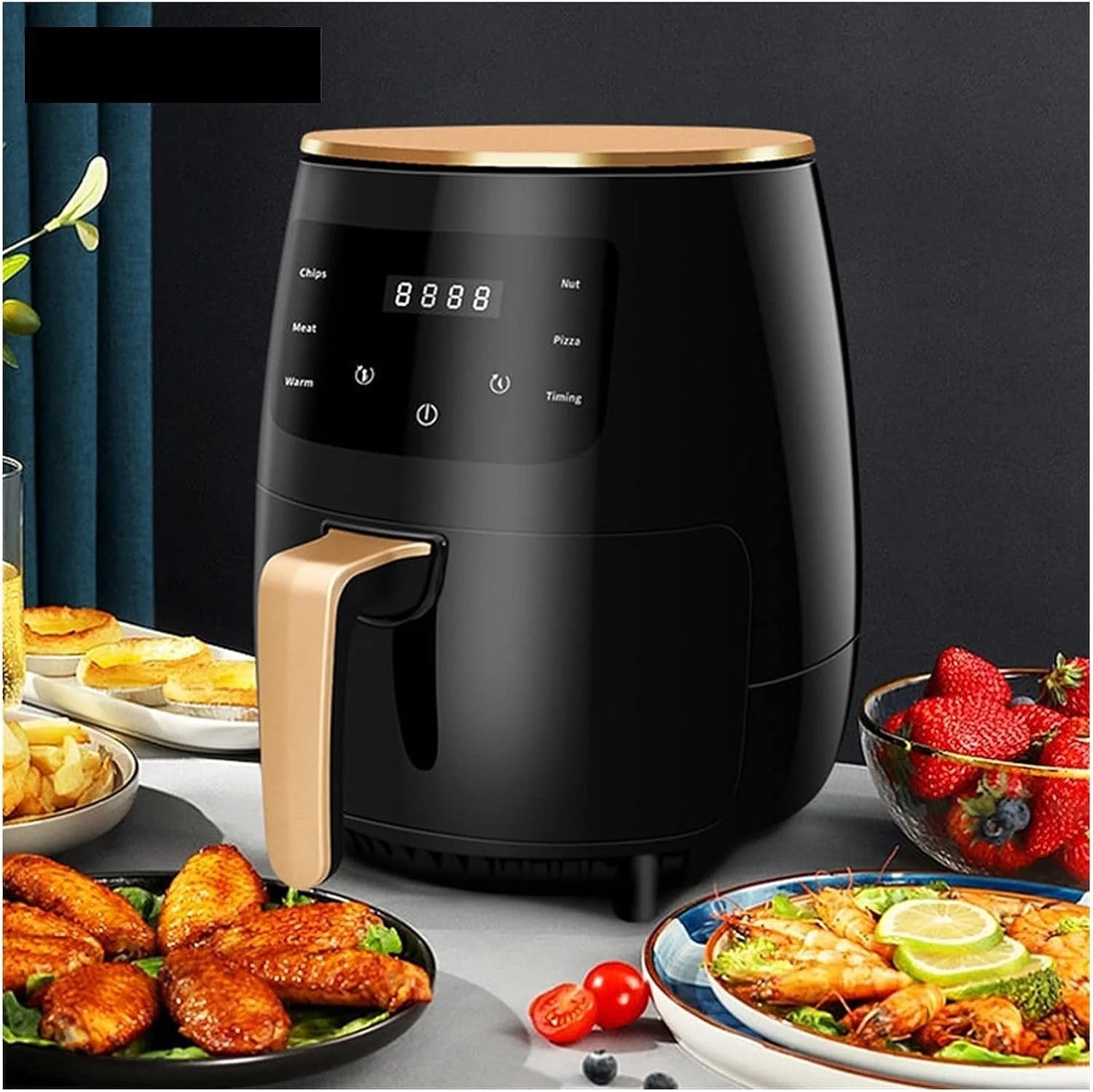 Friteuză cu Aer Cald 6L – 2400W, Touch LCD, Fără Ulei, Gătit Sănătos