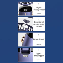 Mini ventilator portabil albastru, încărcare rapidă prin USB