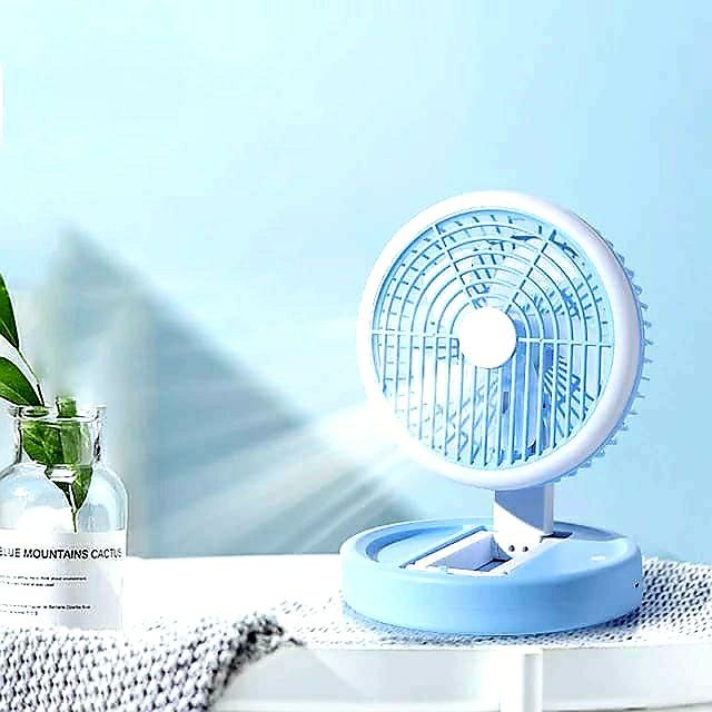 Ventilator de Masă Reîncărcabil cu Lumină LED - imagine 3