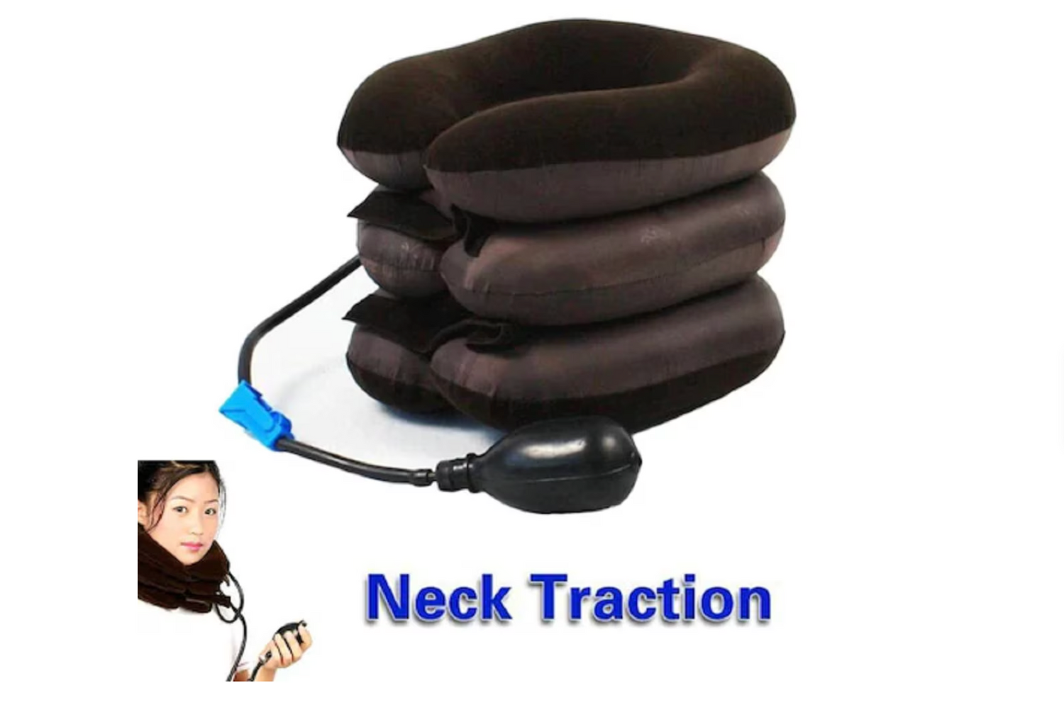 Guler Cervical Gonflabil cu 3 Straturi, Reglabil, pentru Susținerea Gâtului și Relaxarea Zonei Cervicale - imagine 4