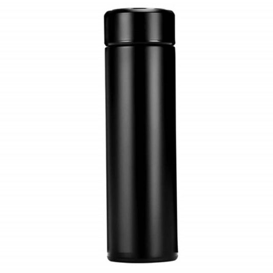 Termos inteligent negru cu afișaj LED pentru temperatura lichidului, capac tactil și design modern