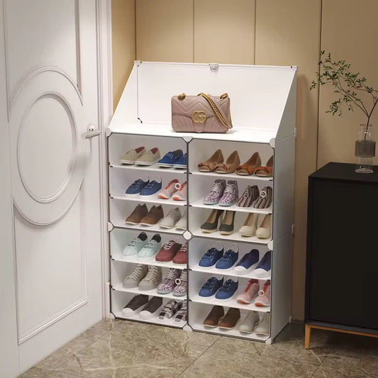 Dulap Modular pentru Încălțăminte cu Cuier și Uși Antipraf – 85 x 32 x 95.5 cm