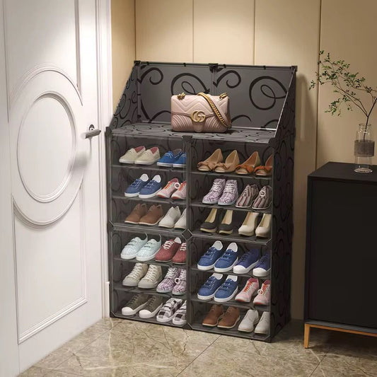 Dulap Modular pentru Încălțăminte cu Cuier și Uși Antipraf – 85 x 32 x 95.5 cm