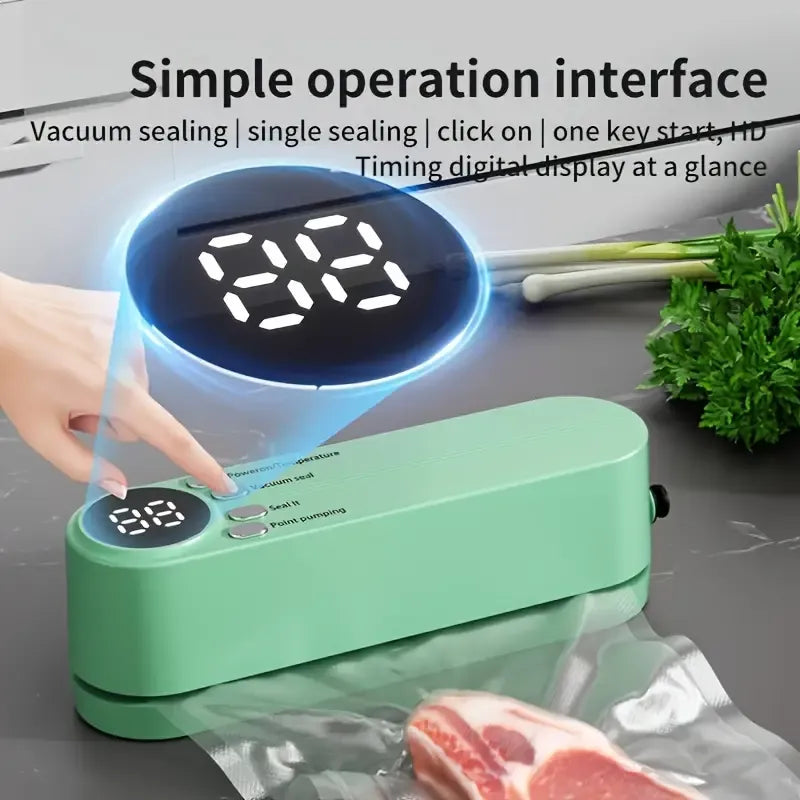 Aparat de Sigilare în Vid cu Afișaj Digital, USB și Pompă - imagine 2