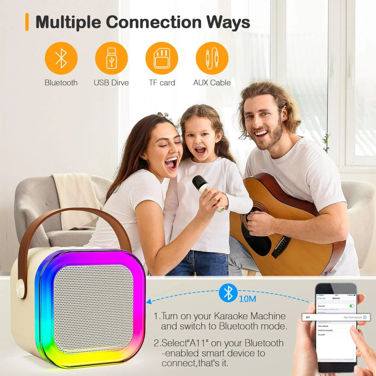 Boxa Karaoke Cu Microfoane Smart, Conectare Bluetooth, IOS/Android - Promagg.ro