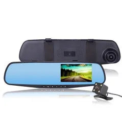 Camera DVR Dual Fata-Spate, Tip Oglinda Retrovizoare, Full HD, Senzor G, Neagra - imagine 2
