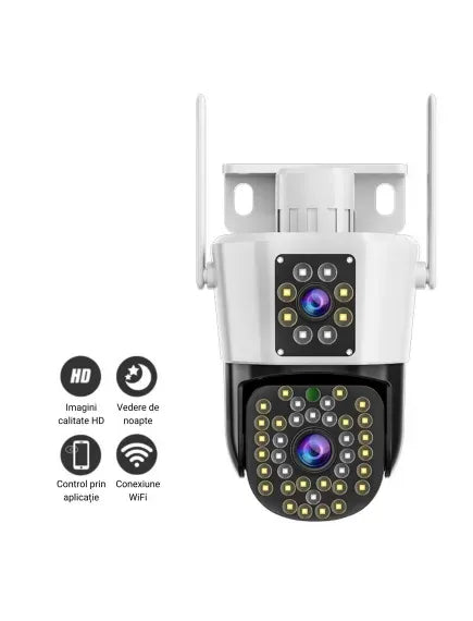 Camera de Supraveghere Dubla WiFi Jortan JT-8293QJ 6MP Full HD cu Alarma si Card 32GB - imagine 3