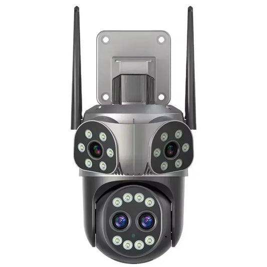 Camera Supraveghere WiFi JORTAN JT-8856, 6MP, 4 Lentile cu Zoom, Rotire 360°, Alarma, Vedere Nocturna Color, Waterproof