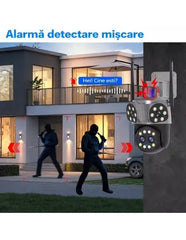 Camera Supraveghere WiFi JORTAN JT-8856, 6MP, 4 Lentile cu Zoom, Rotire 360°, Alarma, Vedere Nocturna Color, Waterproof - imagine 3