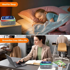 Ceas cu Alarma Digital 6in1 cu Incarcare Wireless 15W, Boxa Bluetooth, Lampa LED si Radio FM - imagine 5