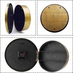 Ceas decorativ de perete cu compartiment secret, 10 inch, design clasic, multicolor, 25.4x25.4cm - imagine 2