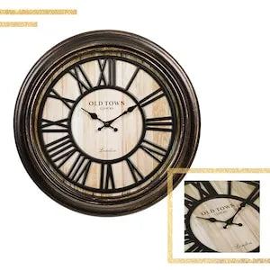 Ceas decorativ de perete cu compartiment secret, 10 inch, design clasic, multicolor, 25.4x25.4cm - imagine 4