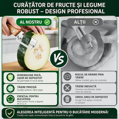 Curatator Legume 2 in 1 cu Deschizator de Sticle si Maner din Lemn, Otel Inoxidabil, Pentru Cartofi, Morcovi, Mere, Bostan - imagine 4