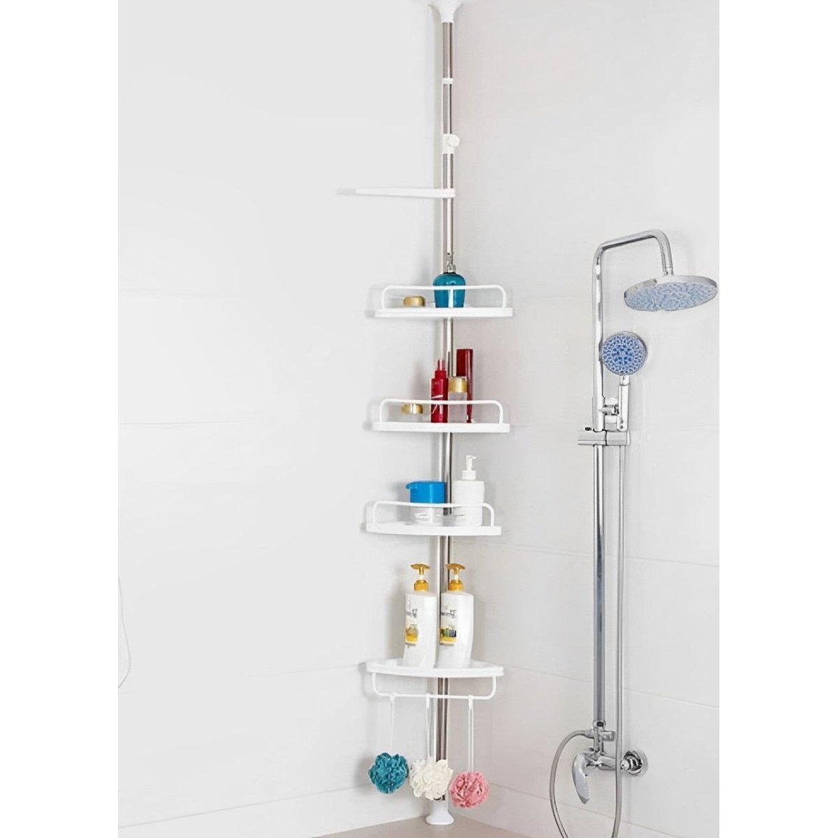 Etajera telescopica pentru baie, 4 rafturi, 100 - 260 cm - Promagg.ro