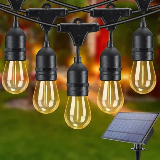 Ghirlanda Solara 5 m cu 10 Becuri LED Filament, 2W, 3000K, IP65, Lumina Calda - imagine 3