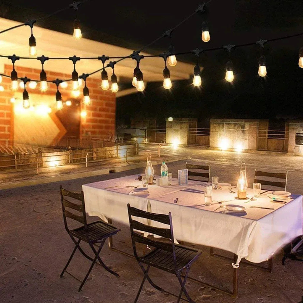 Ghirlanda Solara 5 m cu 10 Becuri LED Filament, 2W, 3000K, IP65, Lumina Calda - imagine 5