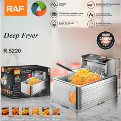 Friteuză Electrică 5.5L, 2500W, Termostat Reglabil, Coș Detașabil, Carcasă din Oțel Inoxidabil