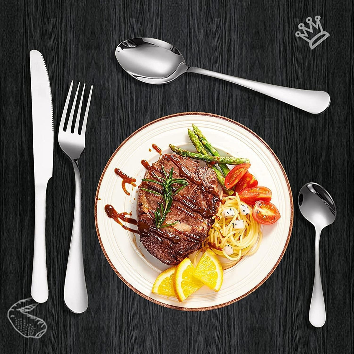 Set Tacâmuri din Inox 24 Piese pentru 6 Persoane - imagine 3