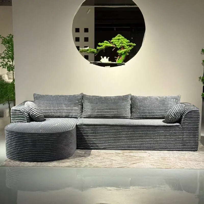 Canapea Premium Tip Colțar cu 3 Perne Mari și 2 Perne Mici, Formă de L, Fără Asamblare, 275x175x70 cm, Gri
