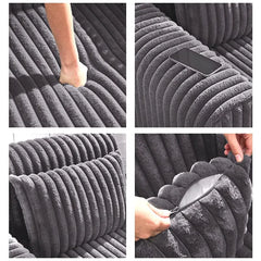 Canapea Premium Tip Colțar cu 3 Perne Mari și 2 Perne Mici, Formă de L, Fără Asamblare, 275x175x70 cm, Gri