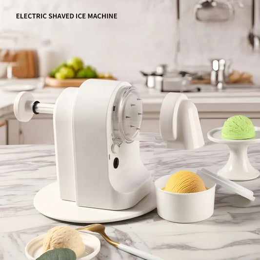 Concasor electric de gheață 20W cu încărcare USB și lame inox, alb