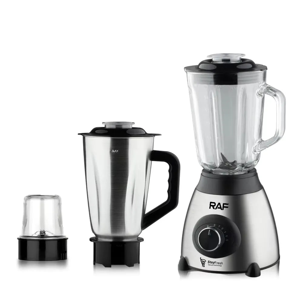 Blender Electric 3 în 1, 1000W, Vas din Sticlă 1.5L, Bol Inox și Râșniță, 2 Viteze + Pulse - imagine 6