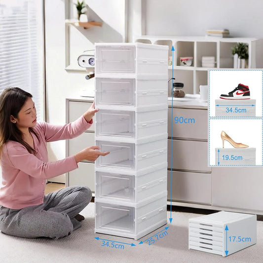 Organizator Pliabil cu Ușiță Transparentă Magnetică - 6 niveluri