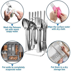 Set Tacâmuri din Inox 24 Piese pentru 6 Persoane