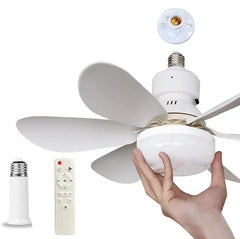 Ventilator Plafon LED 40W cu Telecomandă – 3 Viteze, Iluminare Reglabilă, Soclu E27