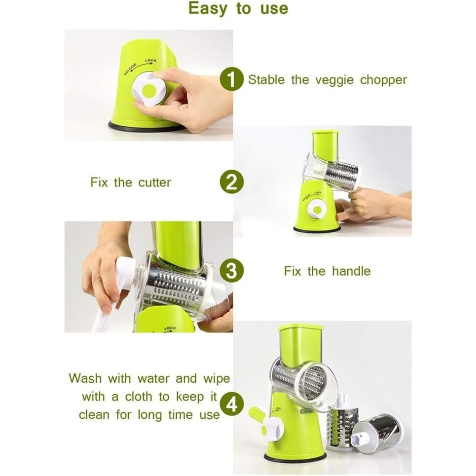 Razatoare rotativa manuala cu 3 lame din inox pentru taiere rapida - imagine 4