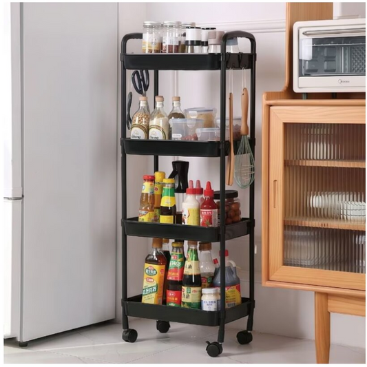 Cărucior Organizator Multifuncțional cu 4 Niveluri și Roți