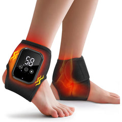 Masajer pentru Glezne 3 in 1 cu Bandaj Incalzit, 3 Moduri Vibratie, 3 Niveluri Incalzire, Set 2 Bucati